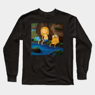 Finn and Jake - Moody Rainy Day Adventure Time Art Long Sleeve T-Shirt